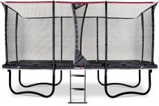 Батут EXIT PeakPro 275 x 458 см, black, зі сходами і сіткою